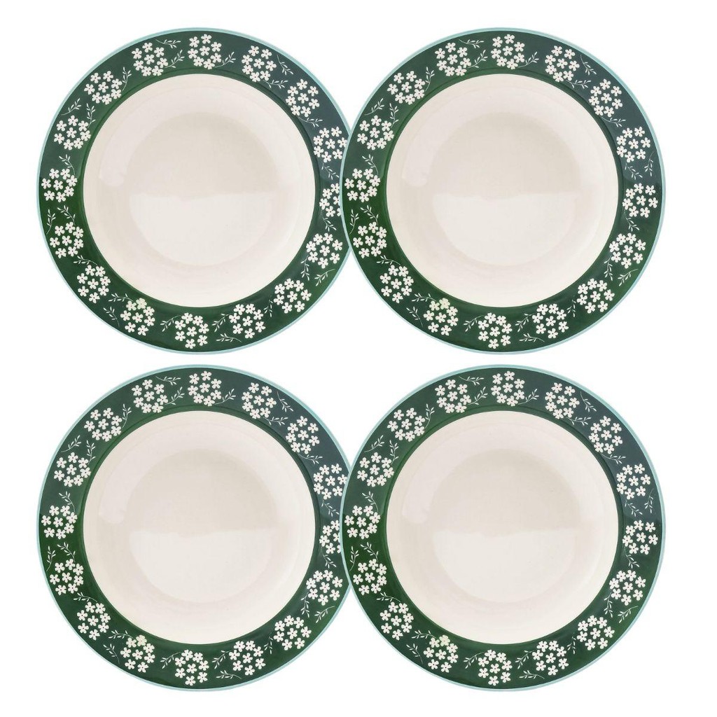 Jogo de 4 Pratos Fundos 21,5 Cm Donna Bosque em Oferta na Shopee