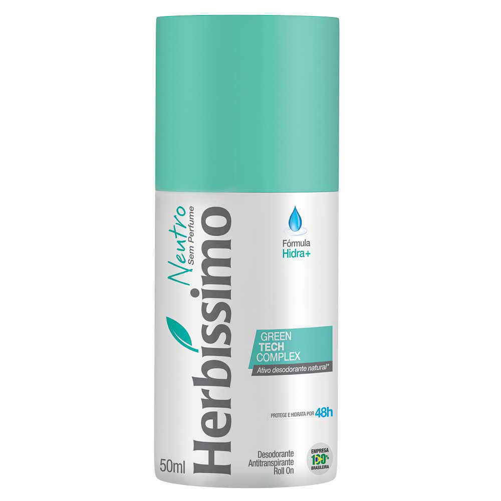 Desodorante Herbíssimo Neutro Roll-on Antitranspirante 48h Sem Perfume 50ml - Beauty