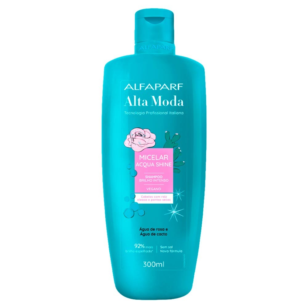 Shampoo Alfaparf Alta Moda Micelar Acqua Shine Água de Rosa e Água de Cacto 300ml - Beauty