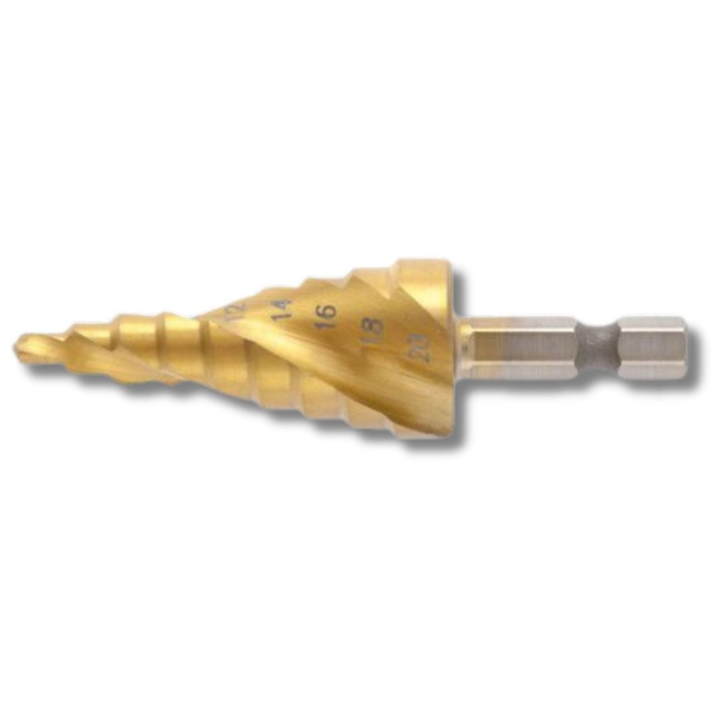 Broca Escalonada MTX 4 - 20mm Espiral em Aço Rápido HSS - Ferramenta Profissional para Metal e Plástico