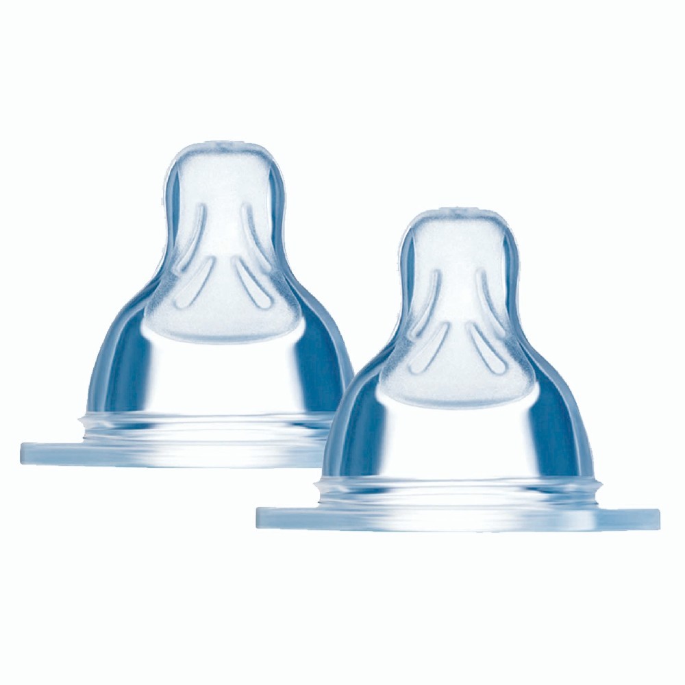 Kit 2 Bicos de Silicone Para Mamadeira E Copo 0m+ MAM