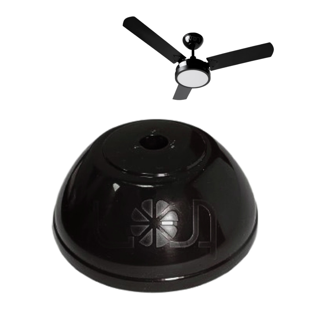 CANOPLA SUPERIOR PLÁSTICA PRETA P/ VENTILADOR DE TETO TRON