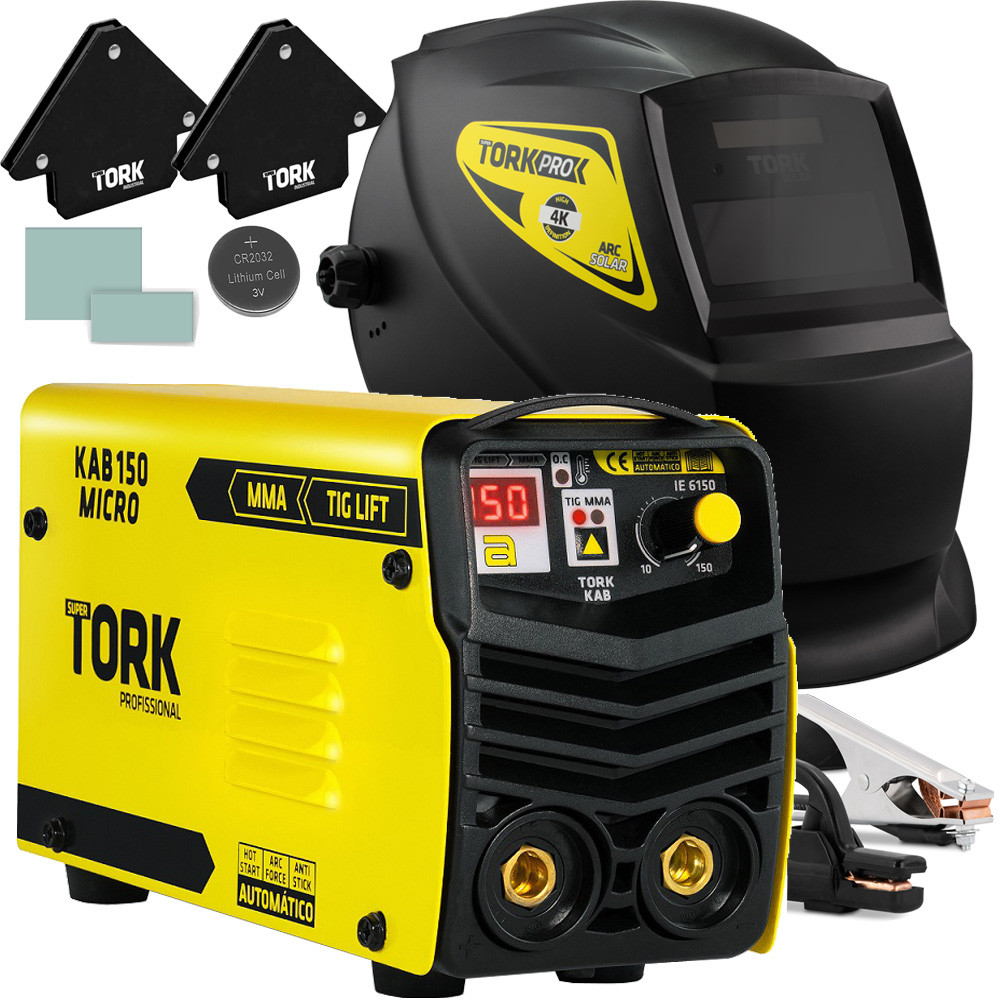 Máquina Inversor Solda 150A 220v + Mascara 4K Esquadro Tork - Home & Living