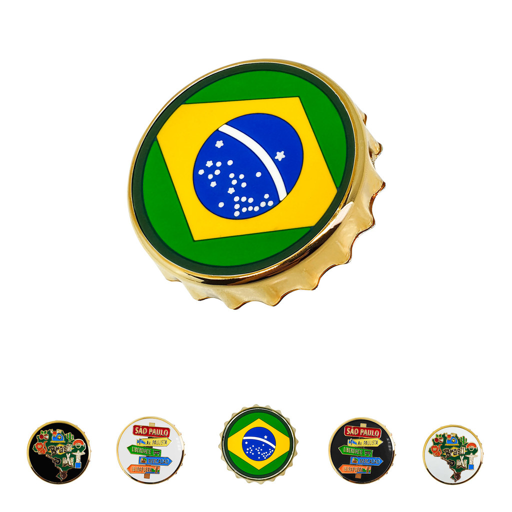 Imã Souvenir Abridor de Garrafa Turística Bandeira do Brasil