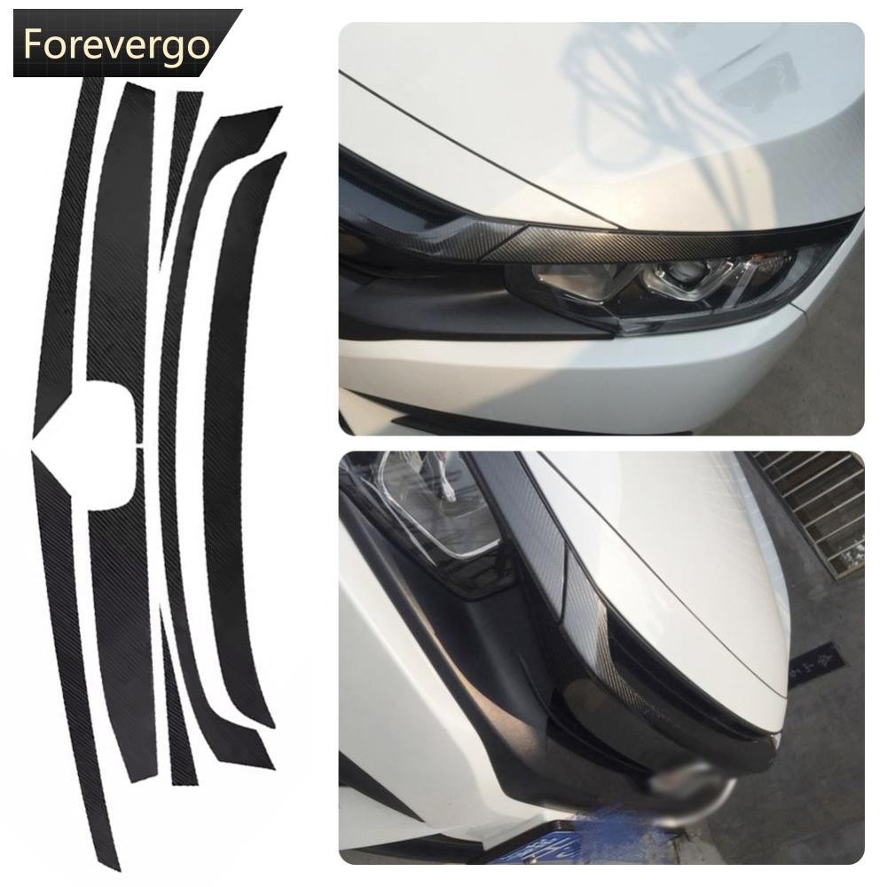FOREVERGO 8 Pçs/set 5D Carro Colorido Grade Grill Adesivos E Decalques Para 2016-2018 Honda Civic 10th Acessórios E8V2