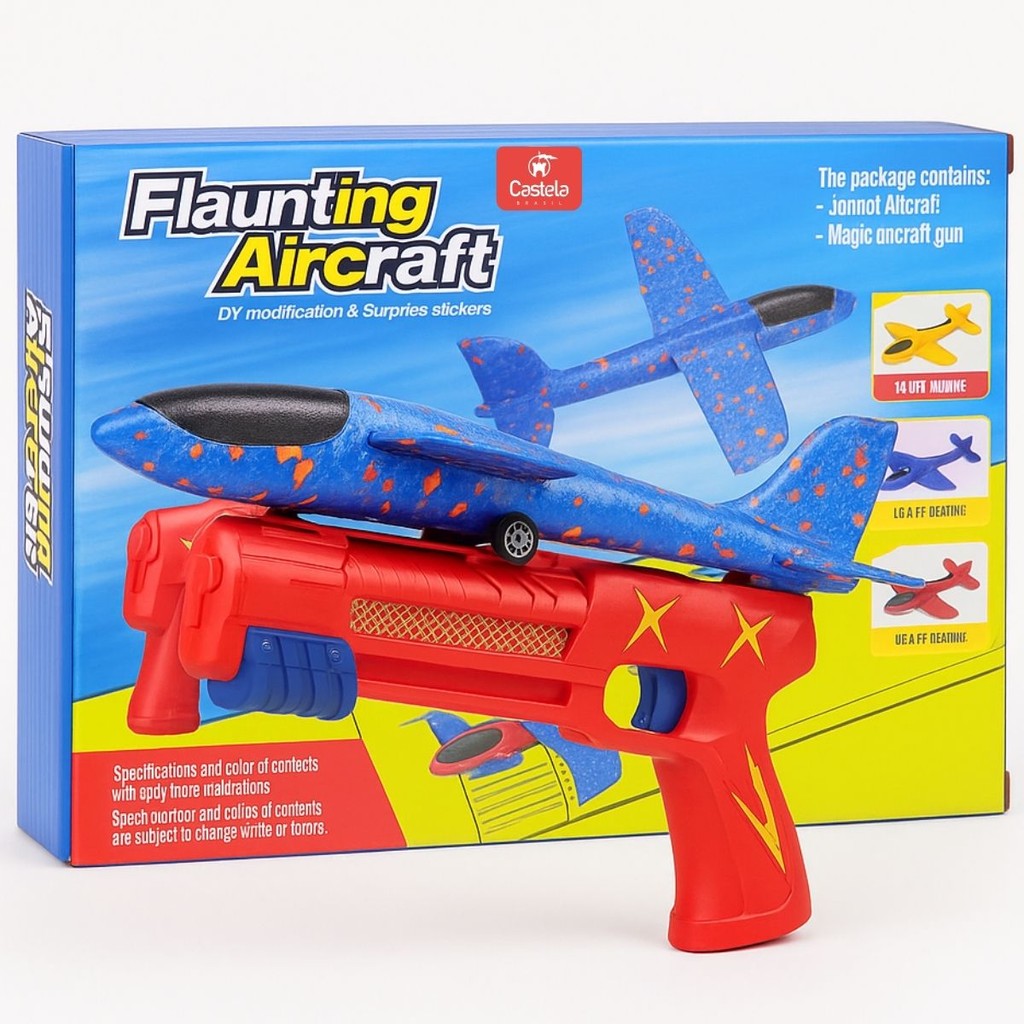 Avião Com Arma Lançadora Vermelha - Castela em Oferta na Shopee