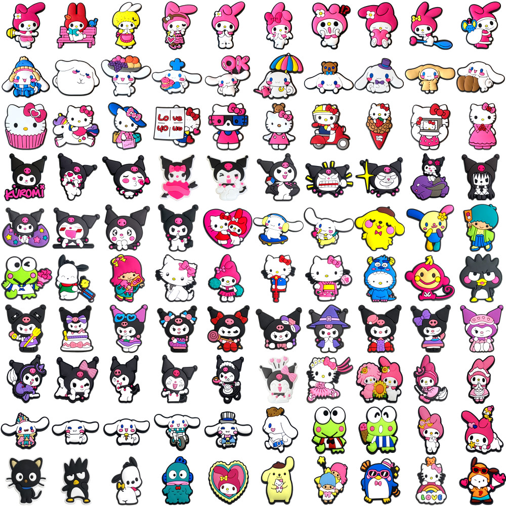 MEIDJ Encantos De SapatoAmuletos De Sapato MEIDJ 100 Estilos De Decorações De Desenhos Animados Acessórios De PVC Com Bo em Oferta na Shopee