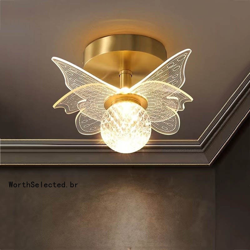 IKEE Luminária de Teto LED para Quarto, Luminária de Teto Moderna para Sala de Estar, Luz de Corredor, Luz de Borboleta