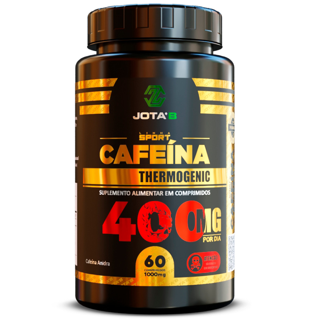Cafeína 400mg 60 Caps - Energia Extra, Queima Gordura e Estímulo Metabólico - Alta Concentração