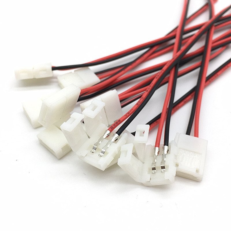 Cabo De 10/20pcs Conector De Fita LED De 2 Pinos 2835/5050 Adaptador De Cor Única Fio De Alimentação Útil De 8/10mm em Oferta na Shopee