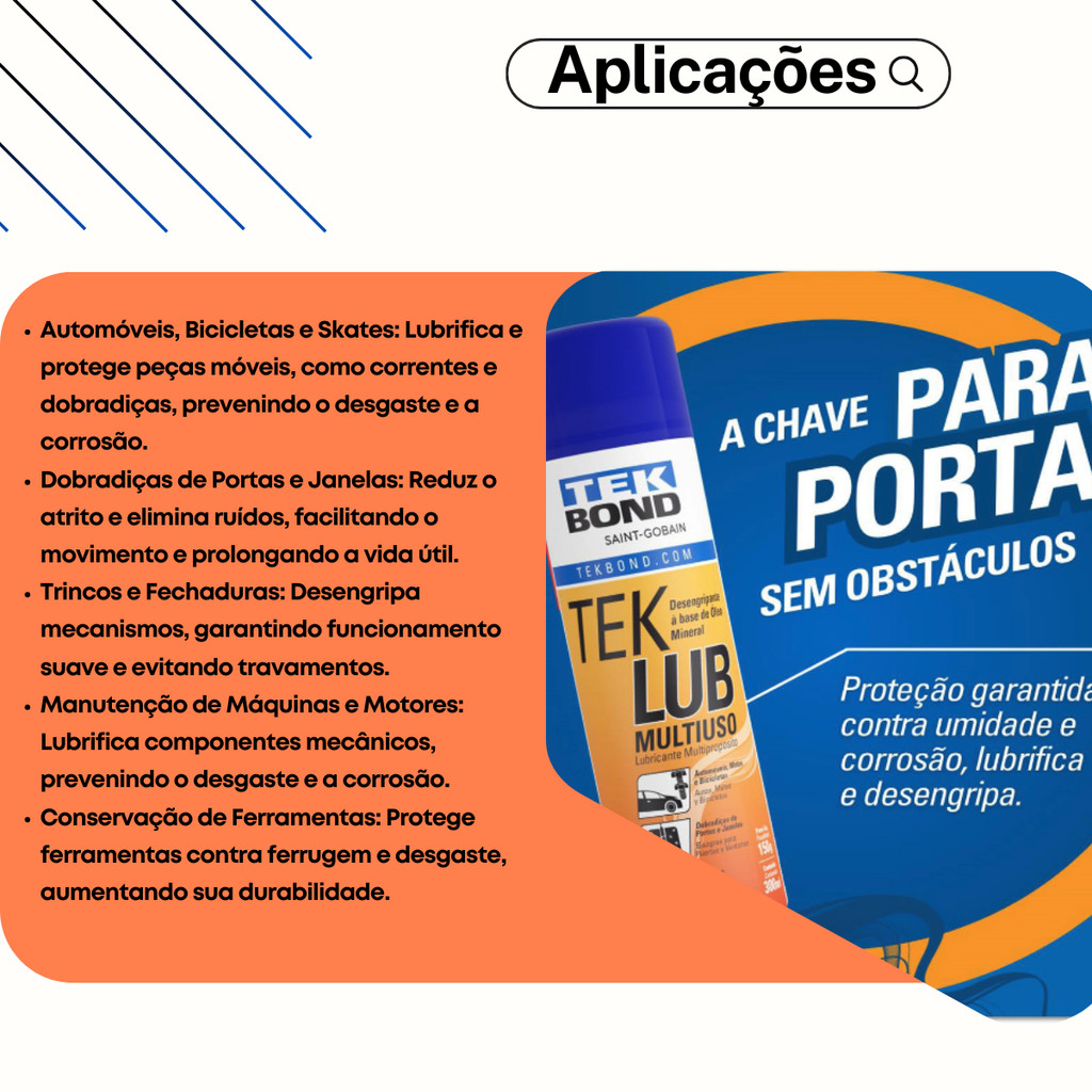 Desengripante, Desingripante Lubrificante Lub Tekspray 300ml Tekbond · foto 2