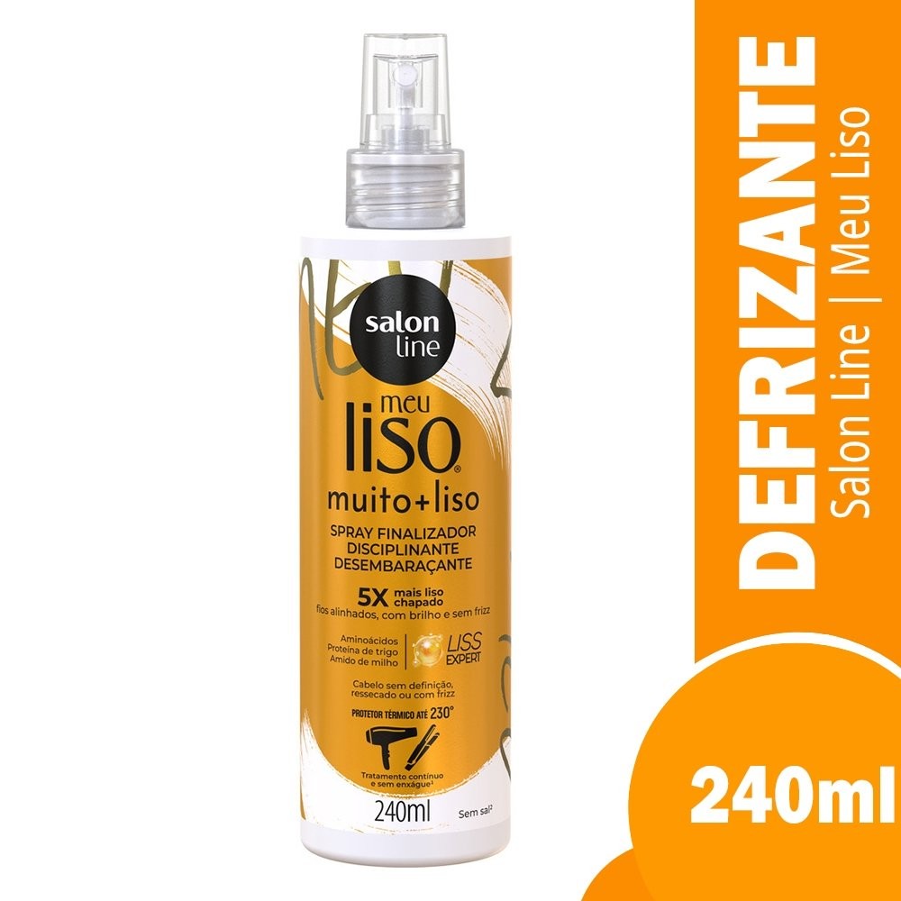 Defrizante Salon Line Meu Liso Muito + Liso Protetor Térmico Spray 240ml