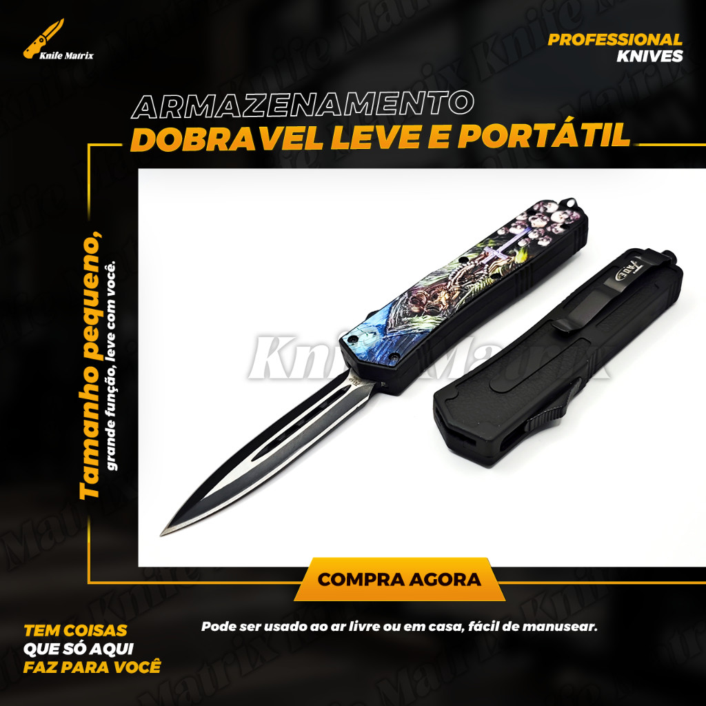Canivete Automatico frontal Lamina afiada Clip de bolso ZC-7634