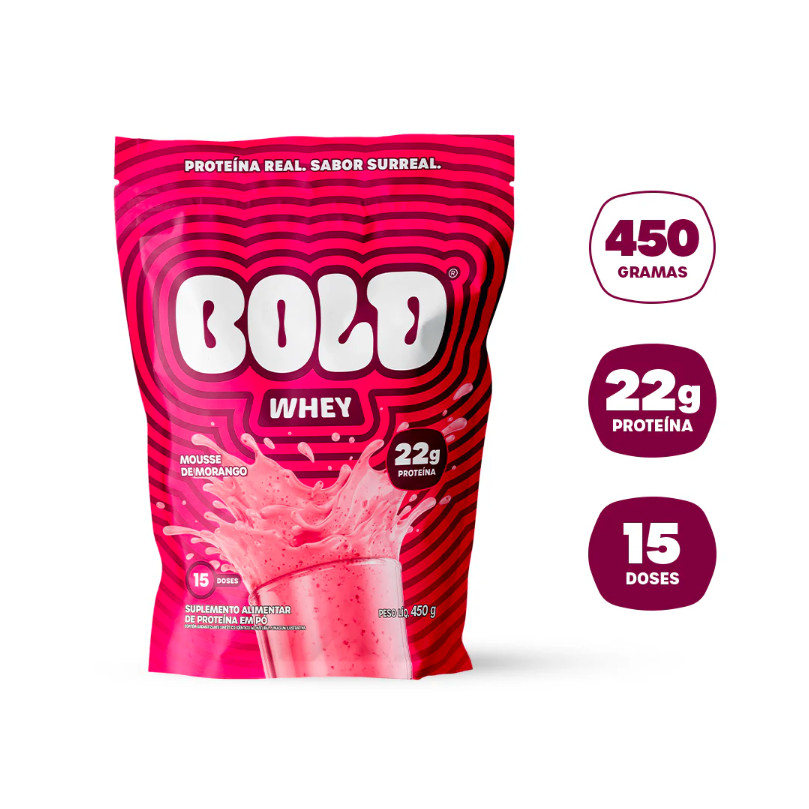 Bold Whey Protein 450g Mousse de Morango – Suplemento Proteico Original em Oferta na Shopee