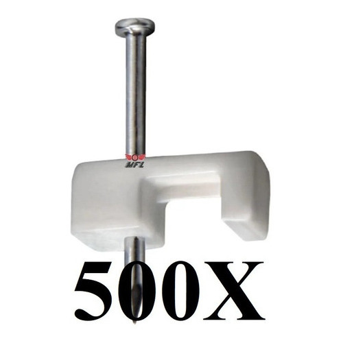 KIT 500 GRAMPO FIXA FIO CABO QUADRADO COAXIAL 7MM BRANCO em Oferta na Shopee