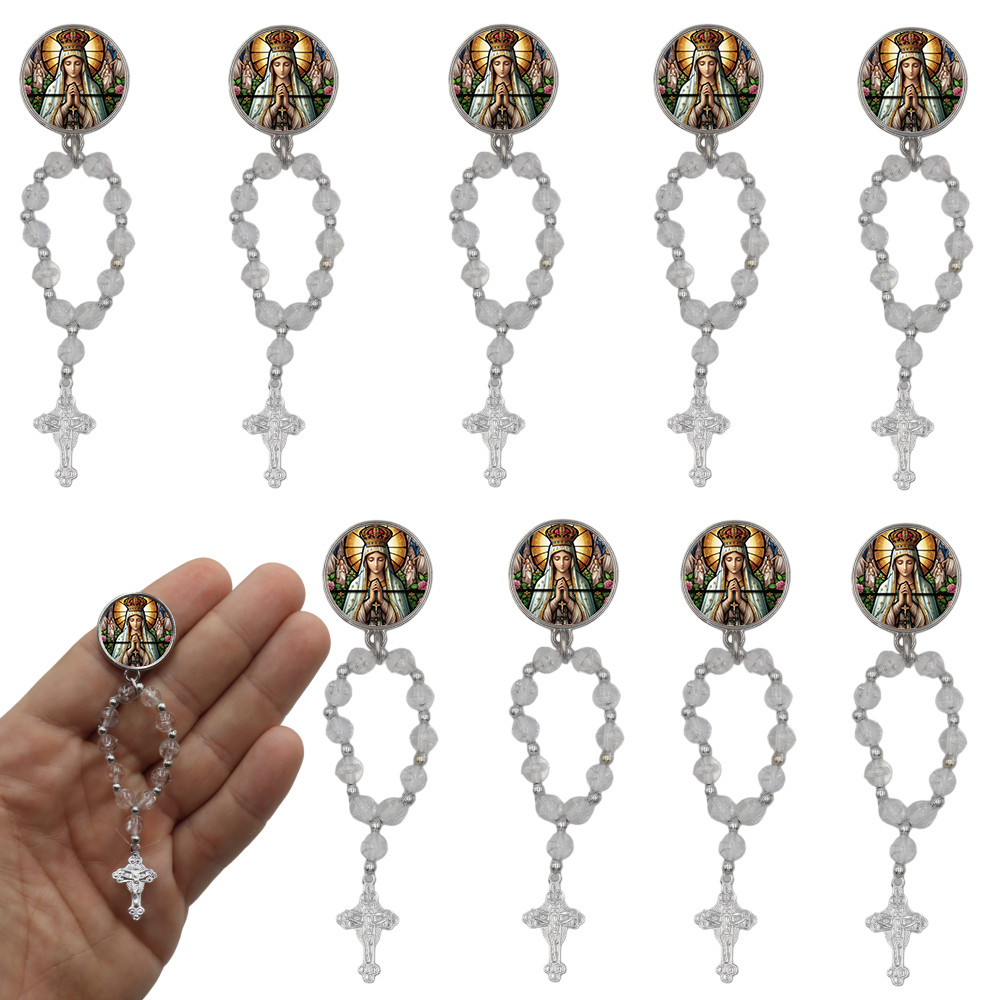 10 Mini Terços Nossa Senhora Aparecida Medalha Lembrancinha
