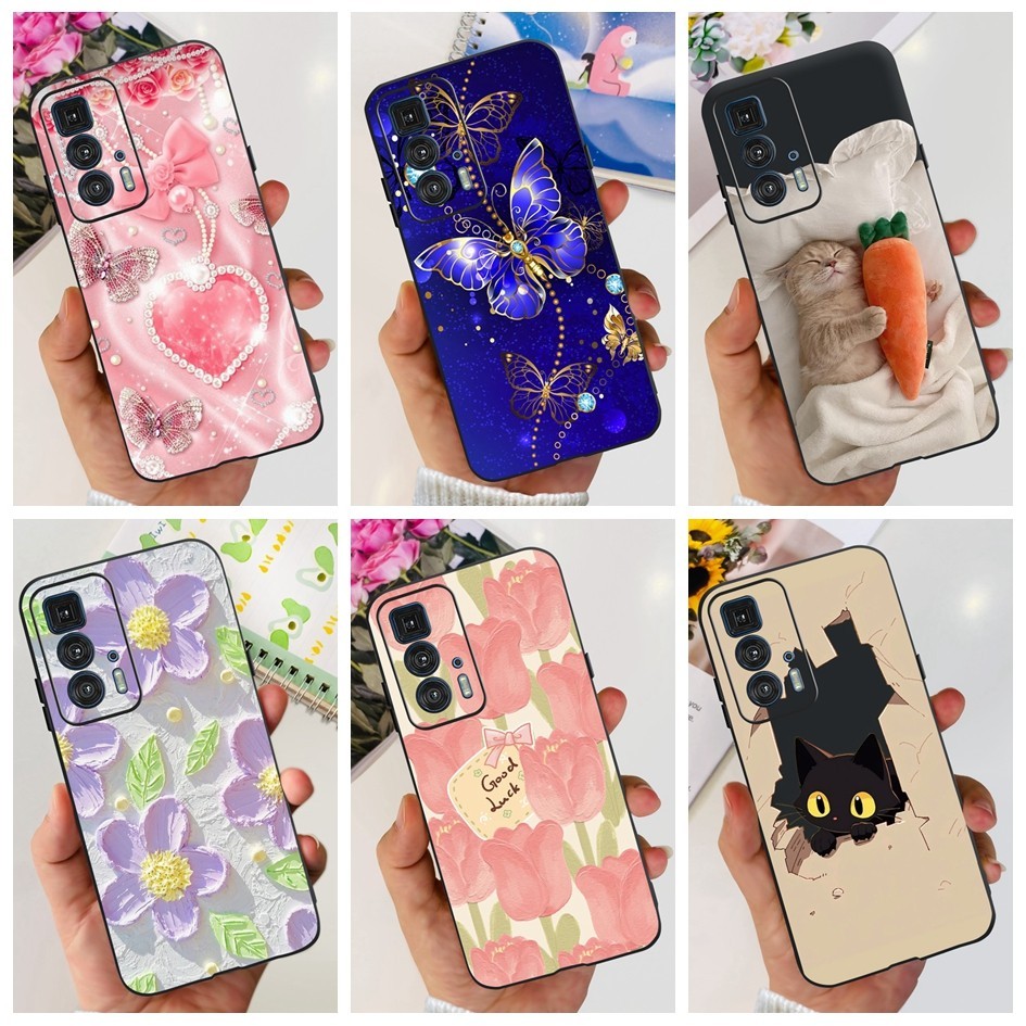 Para A Capa Motorola Edge 20 Pro XT2153-1 Macia Nova À Prova De Choque Butterfly Bumper Telefônica Moto S 2021