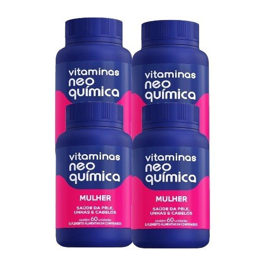 Kit Com 4x Vitaminas Mulher 60 Comprimidos - Neo Quimica