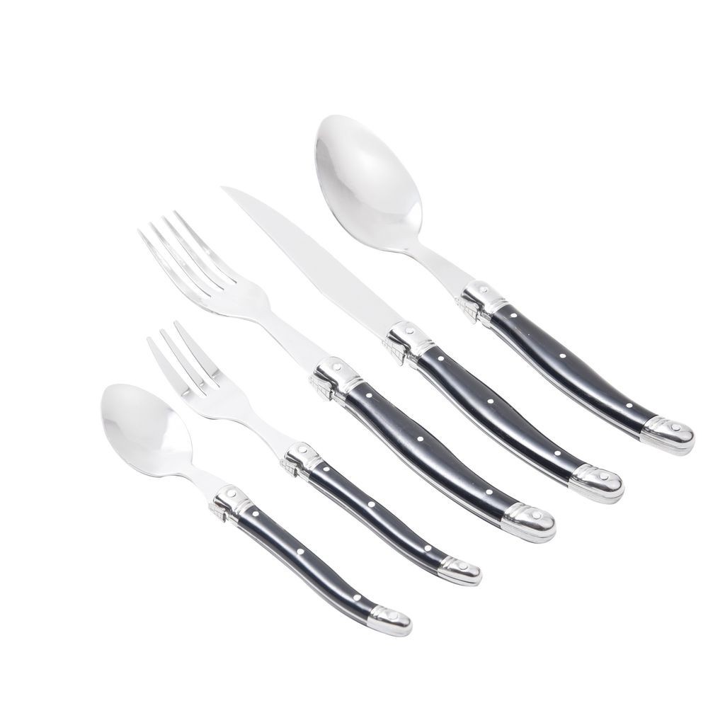 Faqueiro 30 Peças em Inox Laguiole Kenya Preto em Oferta na Shopee