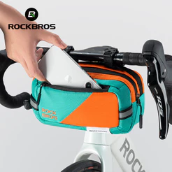 Saco De Bicicleta ROCKBROS Com Guidão Pintura Colorida Frontal Refletivo Portátil Ombro Conveniente 2.5L Capacidade Equipamento De Ciclismo