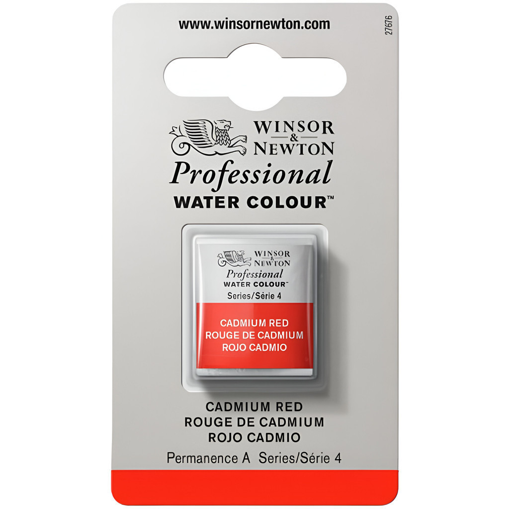 Tinta Aquarela Profissional Winsor & Newton Pastilha Sr4 094 Cadmium Red