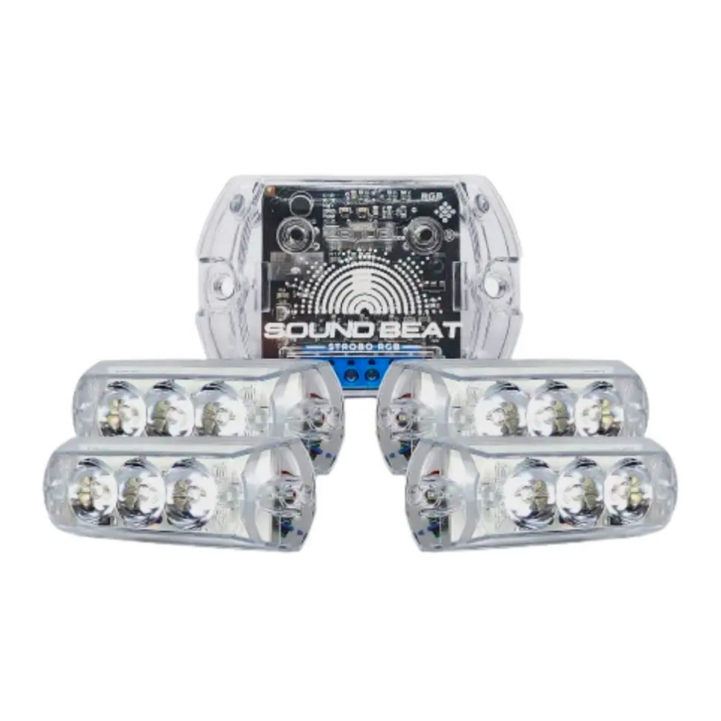 STROBO AUTOMOTIVO ZENDEL RGB SOUND BEAT RITMICO 4 FAROIS