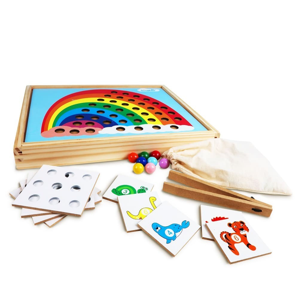 Brinquedo Educativo Bandeja Sensorial Arco-íris em Oferta na Shopee