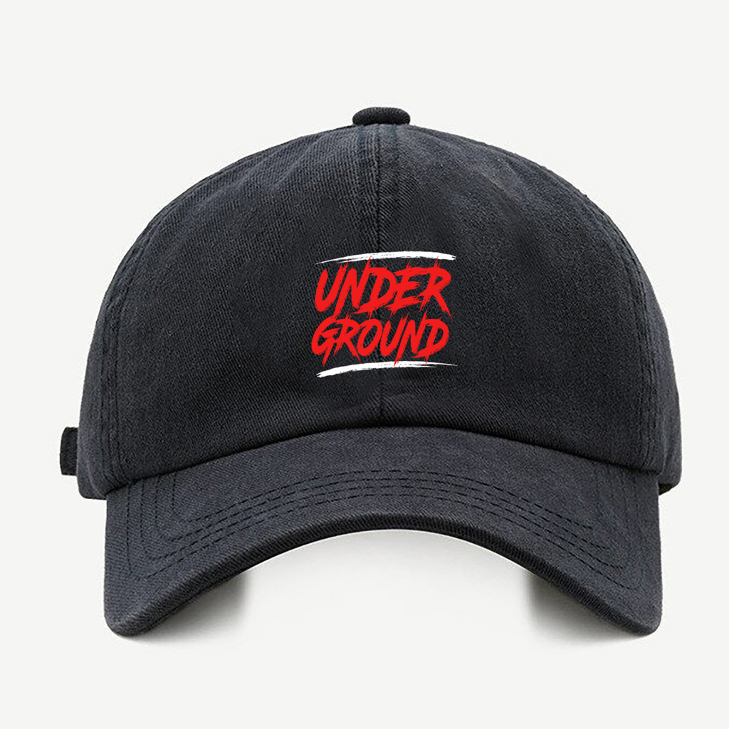 Bone baseball masculino preto Under Ground Giz Com regualgem cores bege e branco
