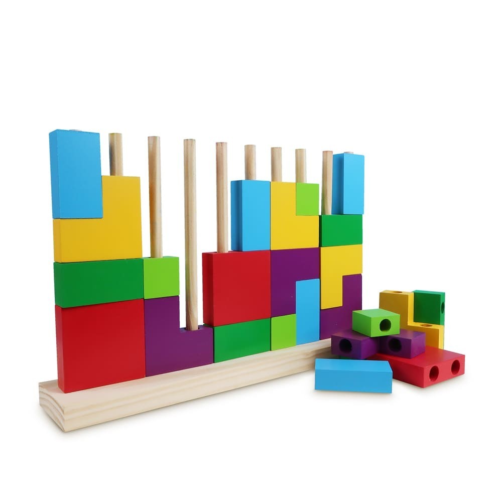 Brinquedo Encaixe Aprendizado Madeira Montessori Infantil Coordenação Motora Raciocínio Lógico
