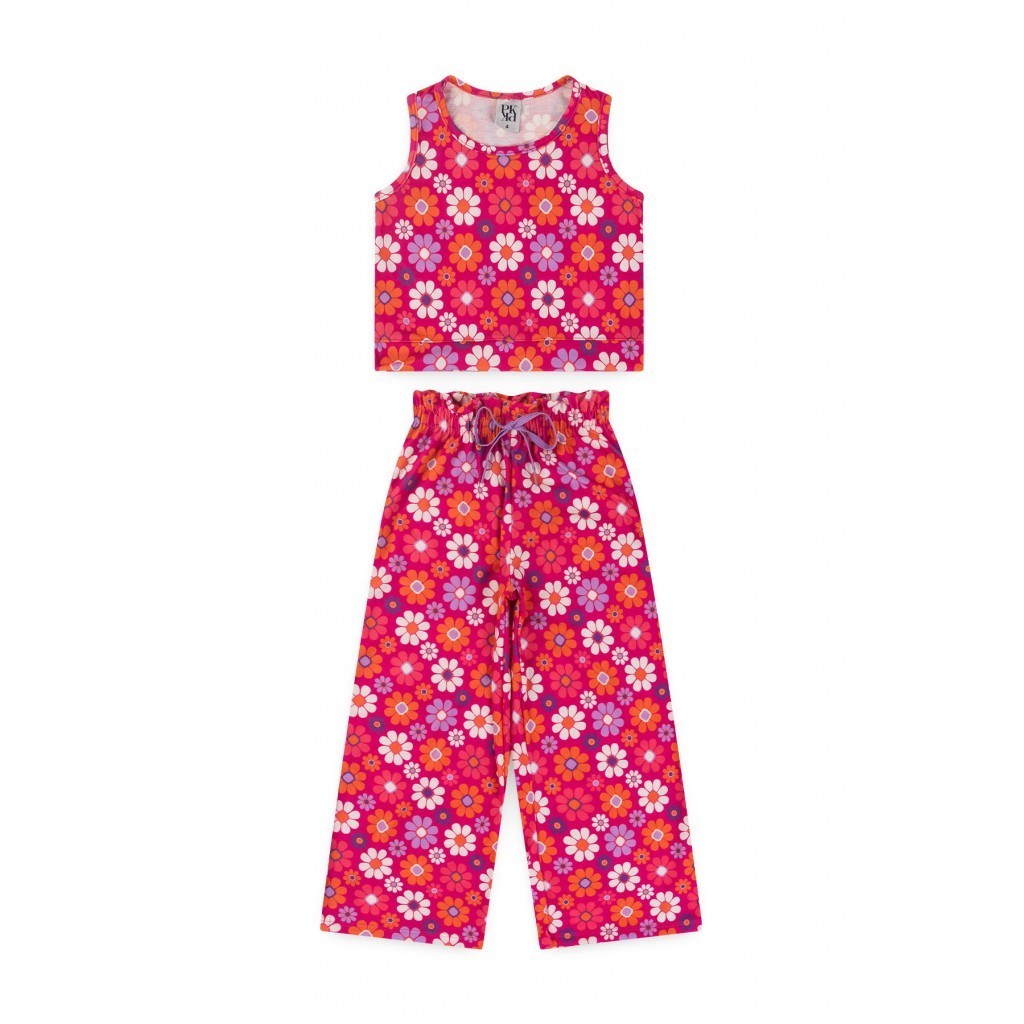 Conjunto Infantil Feminino Estilo Floral em Oferta na Shopee