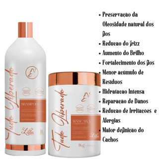 Kit Shampoo Low poo e Mascara Condicionante Tudo Liberado 1 Litro Recupera e Define os Cachos em Oferta na Shopee