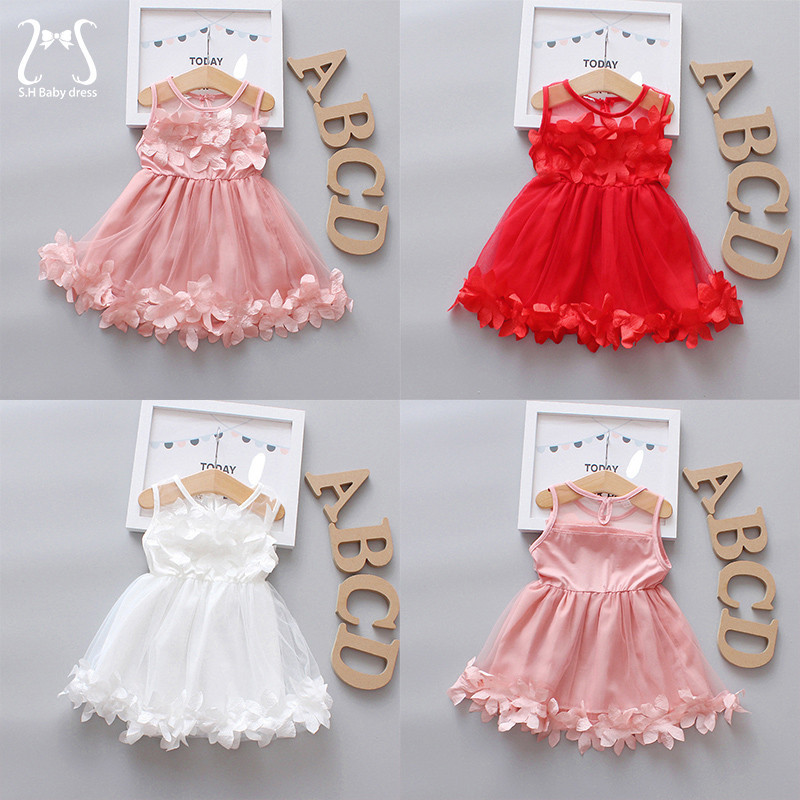 Fada Flor Bebê Menina Summer Sweet Kid's Traje De Noiva Vestido Princesa Festa Noturna Infantil 0 A 3 Y