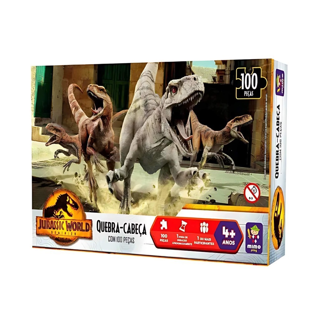 Quebra-Cabeça Atrociraptors 100 Peças Jurassic World Mimo Toys - 2081 em Oferta na Shopee