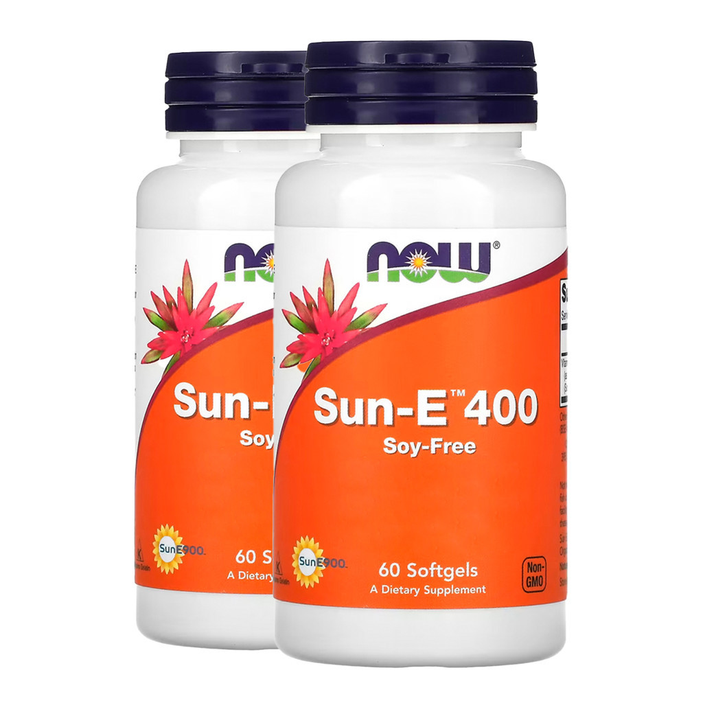Kit 2x Vitamina E Sun-E 400 268mg Now Foods 60Soft Importado/Made in Usa