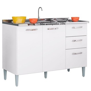 Balcão De Pia Lavinia Branco - Poquema em Oferta na Shopee