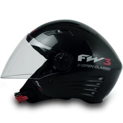 Capacete Moto Aberto X Open Classico Viseira Cristal Preto Inmetro Tamanho 60 - FW3