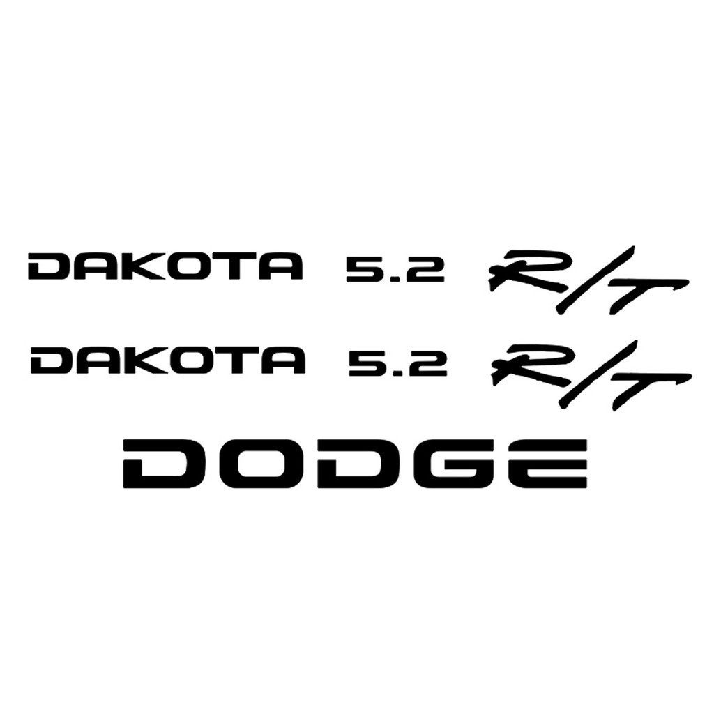 Adesivos Dakota 5.2 R/T Dodge Emblema Lateral/Traseiro Preto Genérico