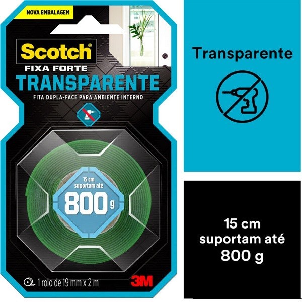 Fita Dupla Face Fixa Forte 3M 19MM X 2M em Oferta na Shopee