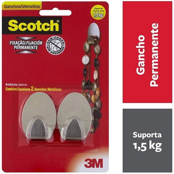 Gancho 3M SCOTCH Metalico Medio 2 Unidades - Home & Living