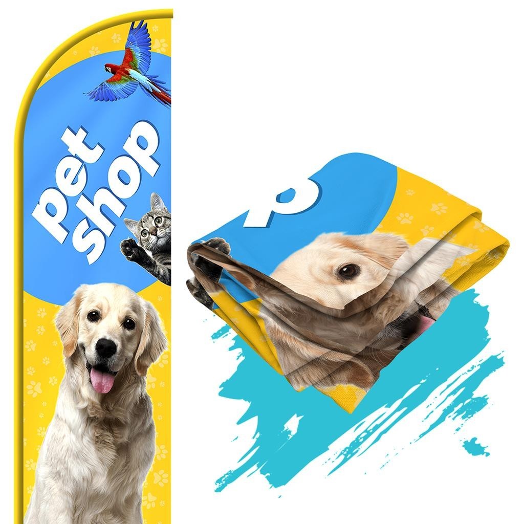 Bandeira Para Wind Banner Dupla Face (so tecido) Pet Shop