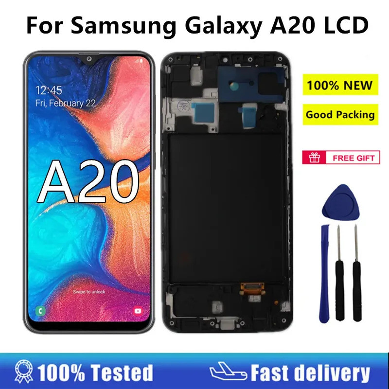 A20 Super AMOLED display para Samsung Galaxy A20 LCD touch screen assembly digitador para Samsung A20 a205f a205g a205w a205s