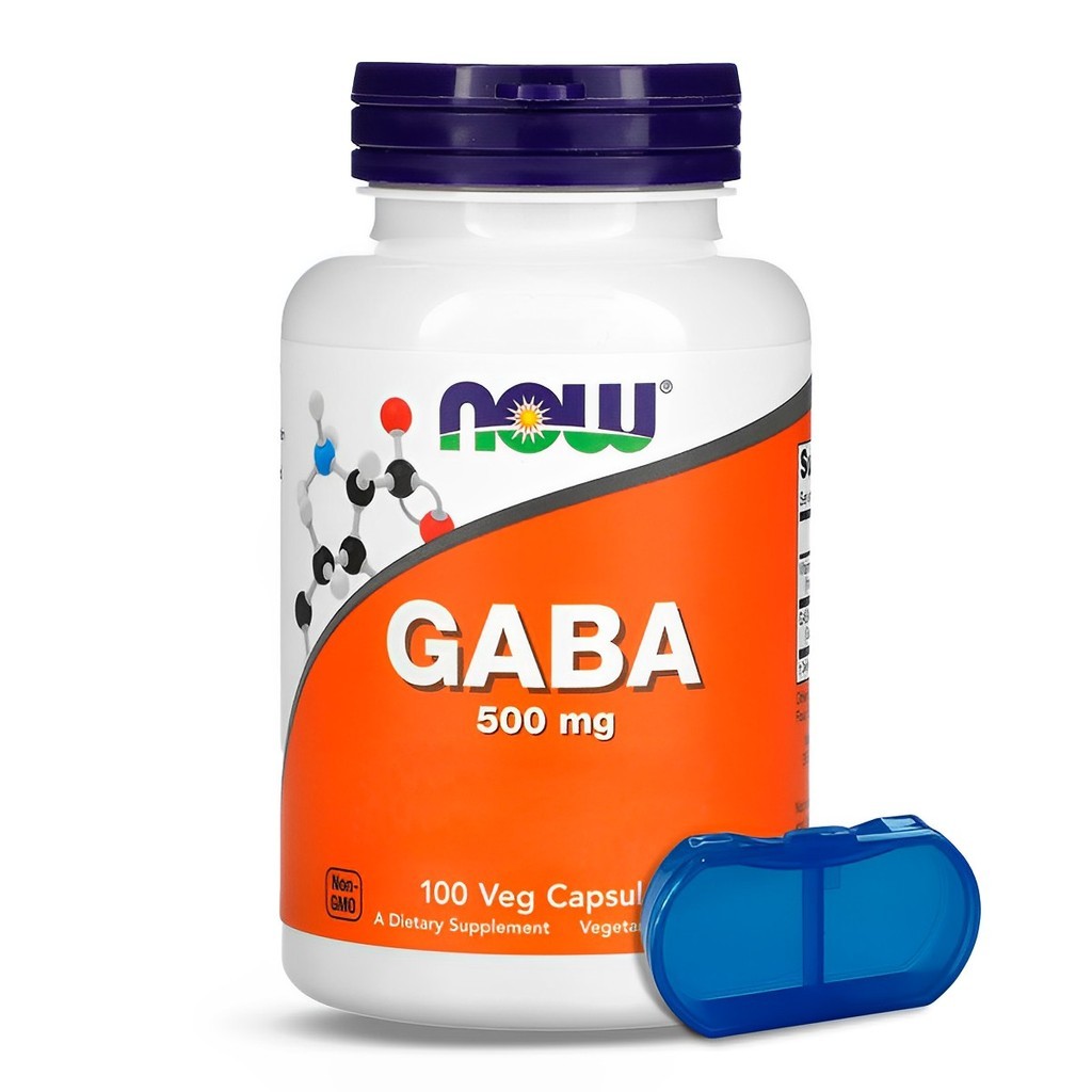 Ácido Gama 500mg e Vitamina B6 Now Foods 100 Cáps Importado + Porta Cápsulas - Health