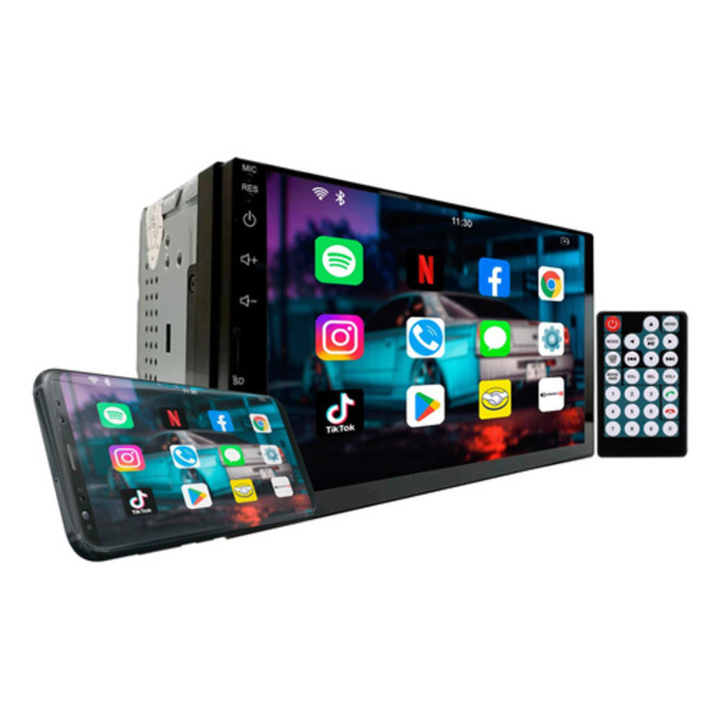 Multimídia Mp5 Celta G2 2006/2015 E Prisma 2006/2012 Console MP5 LISO 7 POLEGADAS COM CARPLAY Capacitância MONITOR E VIDRO NAO E PVC + Cam Ré