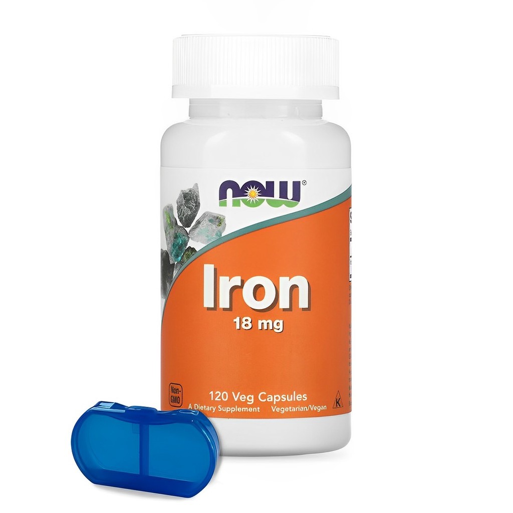 Ferro Bisglicinato 18 mg Now Foods 120Veg Cápsulas Importado + Porta Cápsulas em Oferta na Shopee