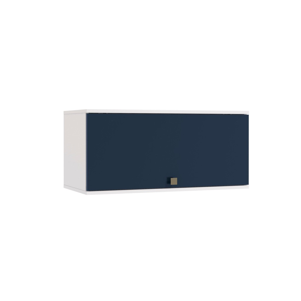 Armário Aéreo Celeste Kappesberg 100% MDF 1 Porta Basculante Branco/Azul 80cm em Oferta na Shopee