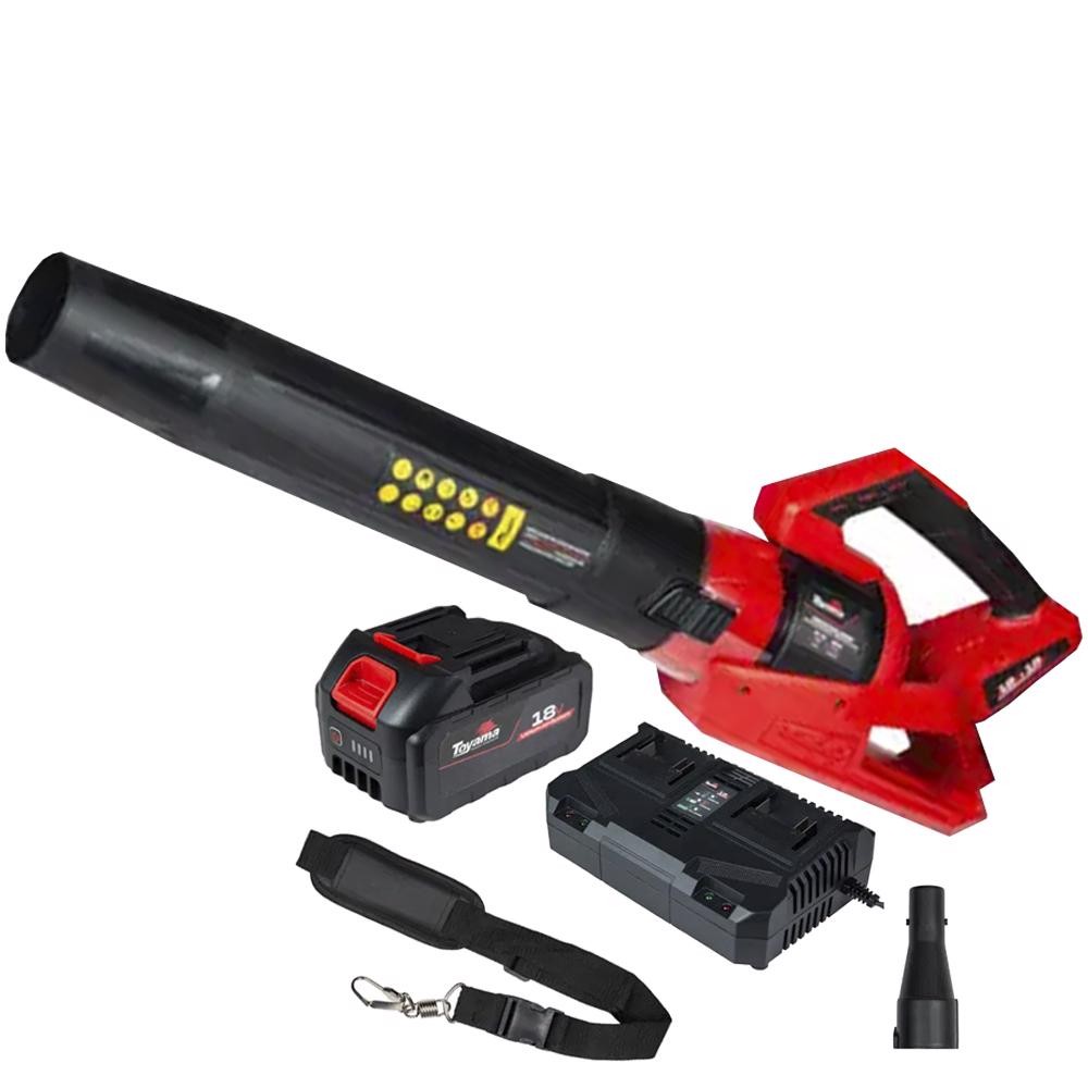 Soprador Bateria 18V Brushless Com 2 Baterias 4AH E Carregador 2.5Ah TBT18 18ABL400-K TOYAMA - Home & Living