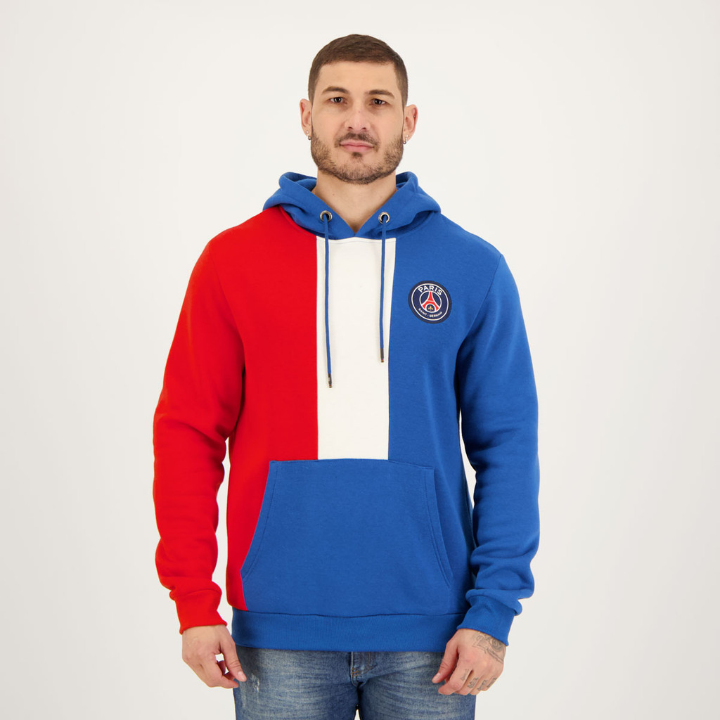 Moletom Canguru PSG Azul e Vermelho em Oferta na Shopee