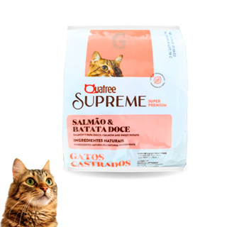 Ração Quatree Supreme Gatos Adultos Castrados Sabor Salmão e Batata Doce 1kg em Oferta na Shopee