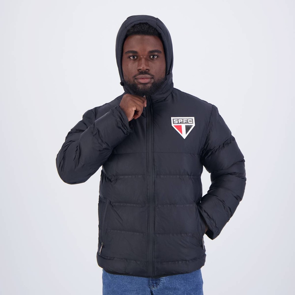 Jaqueta São Paulo Puffer Preta em Oferta na Shopee