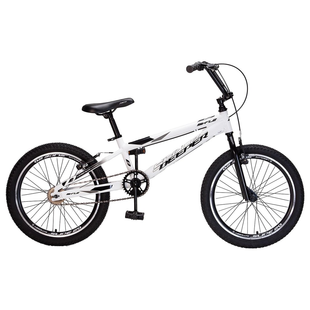 Bicicleta aro 20 alumínio  Deeper Bmx style Branco em Oferta na Shopee